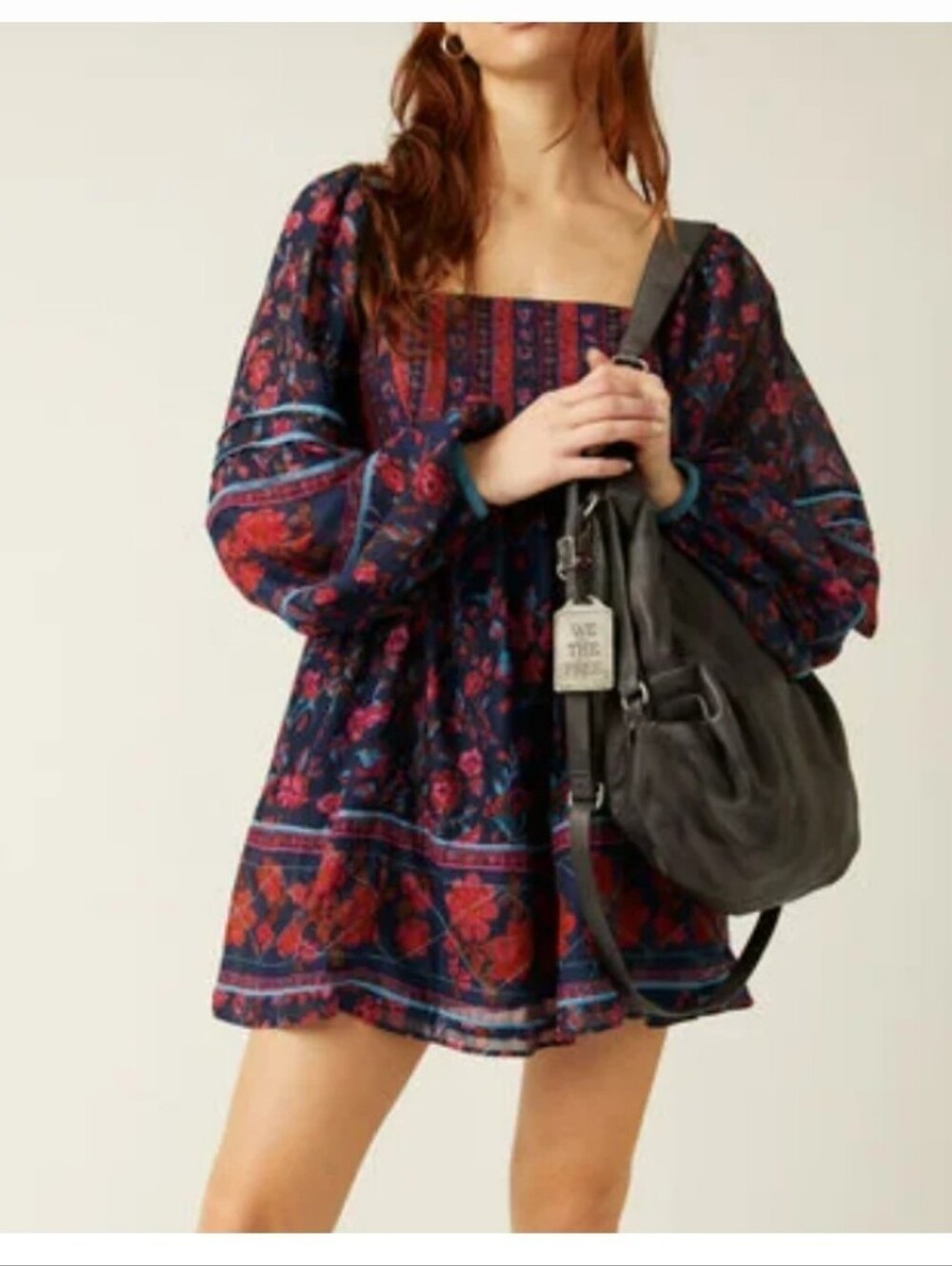 Free People Endless Afternoon Mini Dress Babydoll Floral Cotton Size Small